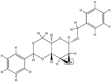 1-O-Benzyl-2,3-anhydro-4-O,6-O-benzylidene-α-D-mannopyranose结构式