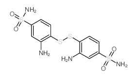 3-amino-4-(2-amino-4-sulfamoyl-phenyl)disulfanyl-benzenesulfonamide structure