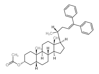 Chol-23-en-3-ol,24,24-diphenyl-, acetate, (3a,5b)- (9CI) structure