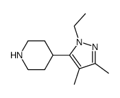 4-(3,4-Dimethyl-1-ethyl-(1H)-pyrazol-5-yl)piperidine结构式