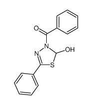 3-benzoyl-5-phenyl-2,3-dihydro-[1,3,4]thiadiazol-2-ol结构式