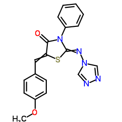 5-(4-Methoxybenzylidene)-3-phenyl-2-(4H-1,2,4-triazol-4-ylimino)-1,3-thiazolidin-4-one Structure