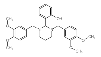 Phenol,2-[1,3-bis[(3,4-dimethoxyphenyl)methyl]hexahydro-2-pyrimidinyl]- picture