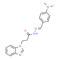 (E)-3-(1H-benzo[d]imidazol-1-yl)-N-(4-(dimethylamino)benzylidene)propanehydrazide结构式