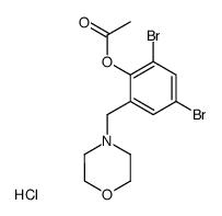 Acetic acid 2,4-dibromo-6-morpholin-4-ylmethyl-phenyl ester; hydrochloride Structure