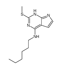 N-hexyl-2-methylsulfanyl-7H-pyrrolo[2,3-d]pyrimidin-4-amine结构式