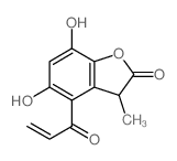 2(3H)-Benzofuranone, 5, 7-dihydroxy-3-methyl-4-(1-oxo-2-propenyl)- structure