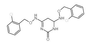 4,6-bis[(2-chlorophenyl)methoxyamino]-5,6-dihydro-1H-pyrimidin-2-one结构式