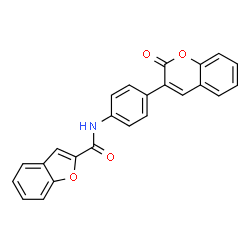 2-Benzofurancarboxamide,N-[4-(2-oxo-2H-1-benzopyran-3-yl)phenyl]-(9CI) Structure