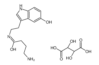 4-amino-N-[2-(5-hydroxy-1H-indol-3-yl)ethyl]butanamide,(2R,3R)-2,3-dihydroxybutanedioic acid Structure