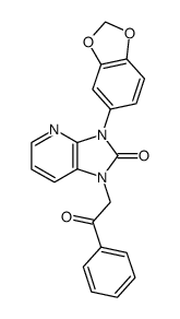 3-benzo[1,3]dioxol-5-yl-1-(2-oxo-2-phenyl-ethyl)-1,3-dihydro-imidazo[4,5-b]pyridin-2-one结构式