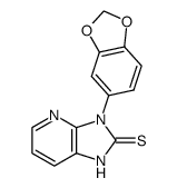 3-benzo[1,3]dioxol-5-yl-1,3-dihydro-imidazo[4,5-b]pyridine-2-thione结构式
