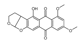 cis-(-)-2,3,3a,12a-Tetrahydro-4-hydroxy-6,8-dimethoxyanthra(2,3-b)furo(2,3-d)furan-5,10-dione Structure