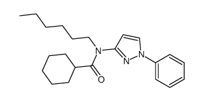 N-hexyl-N-(1-phenylpyrazol-3-yl)cyclohexanecarboxamide结构式
