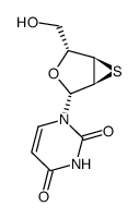1-(2',3'-dideoxy-2',3'-epithio-β-D-ribofuranosyl)uracil结构式