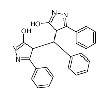 4-[(5-oxo-3-phenyl-1,4-dihydropyrazol-4-yl)-phenylmethyl]-3-phenyl-1,4-dihydropyrazol-5-one Structure