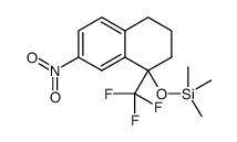 trimethyl((7-nitro-1-(trifluoromethyl)-1,2,3,4-tetrahydronaphthalen-1-yl)oxy)silane结构式