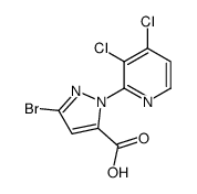 5-bromo-2-(3,4-dichloropyridin-2-yl)pyrazole-3-carboxylic acid结构式