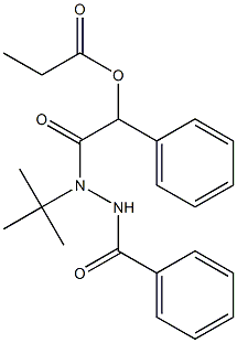 N-(1,1-Dimethylethyl)-N'-benzoyl-α-(1-oxopropoxy)benzeneacetohydrazide结构式