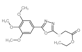 Acetic acid,2-[[5-(3,4,5-trimethoxyphenyl)-1,3,4-oxadiazol-2-yl]thio]-, ethyl ester Structure