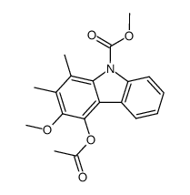 methyl 4-acetoxy-3-methoxy-1,2-dimethylcarbazole-9-carboxylate结构式