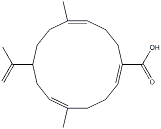 5,11-Dimethyl-8-(1-methylethenyl)-1,5,11-cyclotetradecatriene-1-carboxylic acid结构式