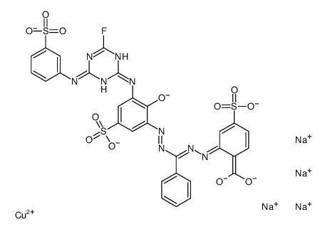 tetrasodium [2-[[alpha-[[3-[[4-fluoro-6-(3-sulphoanilino)-1,3,5-triazin-2-yl]amino]-2-hydroxy-5-sulphophenyl]azo]benzyl]azo]-4-sulphobenzoato(6-)]cuprate(4-) picture