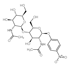 4-硝基苯基-Β-D-N,N'-二乙酰壳二糖苷结构式