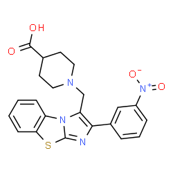 1-[2-(3-NITROPHENYL)BENZO[D]IMIDAZO[2,1-B]-THIAZOL-3-YLMETHYL]PIPERIDINE-4-CARBOXYLICACID structure