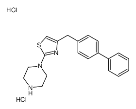 4-[(4-phenylphenyl)methyl]-2-piperazin-1-yl-1,3-thiazole,dihydrochloride结构式