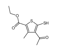 ethyl 4-acetyl-5-mercapto-3-methylthiophen-2-carboxylate Structure