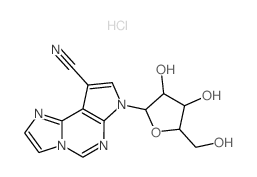 7H-Imidazo[1,2-c]pyrrolo[3,2-e]pyrimidine-9-carbonitrile,7-b-D-ribofuranosyl-,monohydrochloride (9CI) Structure