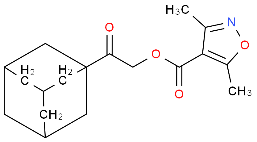 3,5-dimethyl-4-isoxazolecarboxylic acid [2-(1-adamantyl)-2-oxoethyl] ester结构式