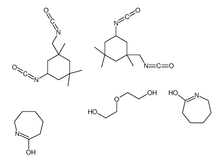 hexahydro-2H-azepin-2-one, compound with 3-(isocyanatomethyl)-3,5,5-trimethylcyclohexyl isocyanate and 2,2'-oxydiethanol (2:2:1)结构式