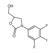 (5R)-3-(3,5-difluoro-4-iodophenyl)-5-(hydroxymethyl)-1,3-oxazolidin-2-one结构式