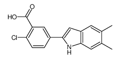 2-chloro-5-(5,6-dimethyl-1H-indol-2-yl)benzoic acid Structure