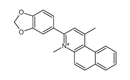 3-(1,3-benzodioxol-5-yl)-1,4-dimethylbenzo[f]quinolin-4-ium结构式