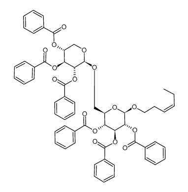 (Z)-3-hexenyl 2,3,4,2',3',4'-O-hexabenzoyl-β-D-xylopyranosyl-(1->6)-β-D-glucopyranoside Structure