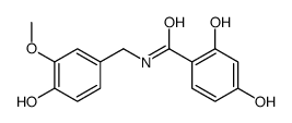 2,4-dihydroxy-N-[(4-hydroxy-3-methoxyphenyl)methyl]benzamide Structure