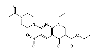 ethyl 7-(4-acetylpiperazin-1-yl)-1-ethyl-6-nitro-4-oxo-1,4-dihydro-1,8-naphthyridine-3-carboxylate Structure
