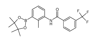 N-(2-methyl-3-(4,4,5,5-tetramethyl-1,3,2-dioxaborolan-2-yl)phenyl)-3-(trifluoromethyl)benzamide结构式