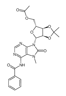 5'-O-acetyl-N6-benzoyl-7,8-dihydro-2',3'-O-isopropylidene-7-methyl-8-oxoadenosine Structure