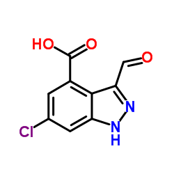 6-CHLORO-3-CARBOXALDEHYDE-(1H)INDAZOLE-4-CARBOXYLIC ACID structure