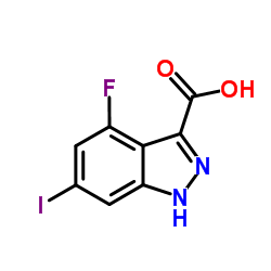 4-Fluoro-6-iodo-1H-indazole-3-carboxylic acid结构式