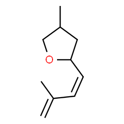 (2R)-Tetrahydro-4β-methyl-2-[(E)-3-methyl-1,3-butadienyl]furan结构式