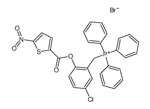 [5-Chloro-2-(5-nitro-thiophene-2-carbonyloxy)-benzyl]-triphenyl-phosphonium; bromide Structure