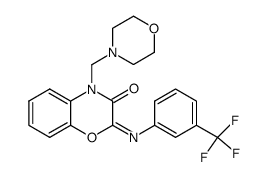 4-Morpholin-4-ylmethyl-2-[(E)-3-trifluoromethyl-phenylimino]-4H-benzo[1,4]oxazin-3-one结构式