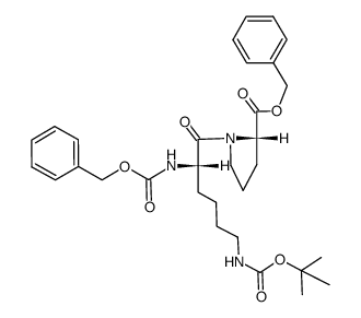 N-(N2-benzyloxycarbonyl-N6-tert-butoxycarbonyl-L-lysyl)-L-proline benzyl ester Structure