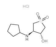 trans-4-Cyclopentylamino-1,1-dioxo-tetrahydrothiophen-3-ol hydrochloride结构式