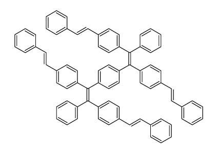 1,4-bis(2-phenyl-1,2-bis(4-styrylphenyl)vinyl)benzene Structure